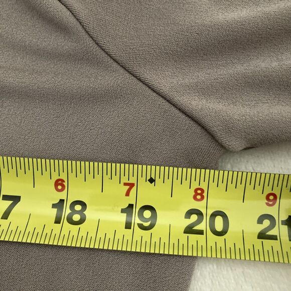 MM Lafleur Deneuve Surplice Faux Wrap Top MEDIUM Taupe Crepe Capsule Wardrobe - Picture 8 of 11